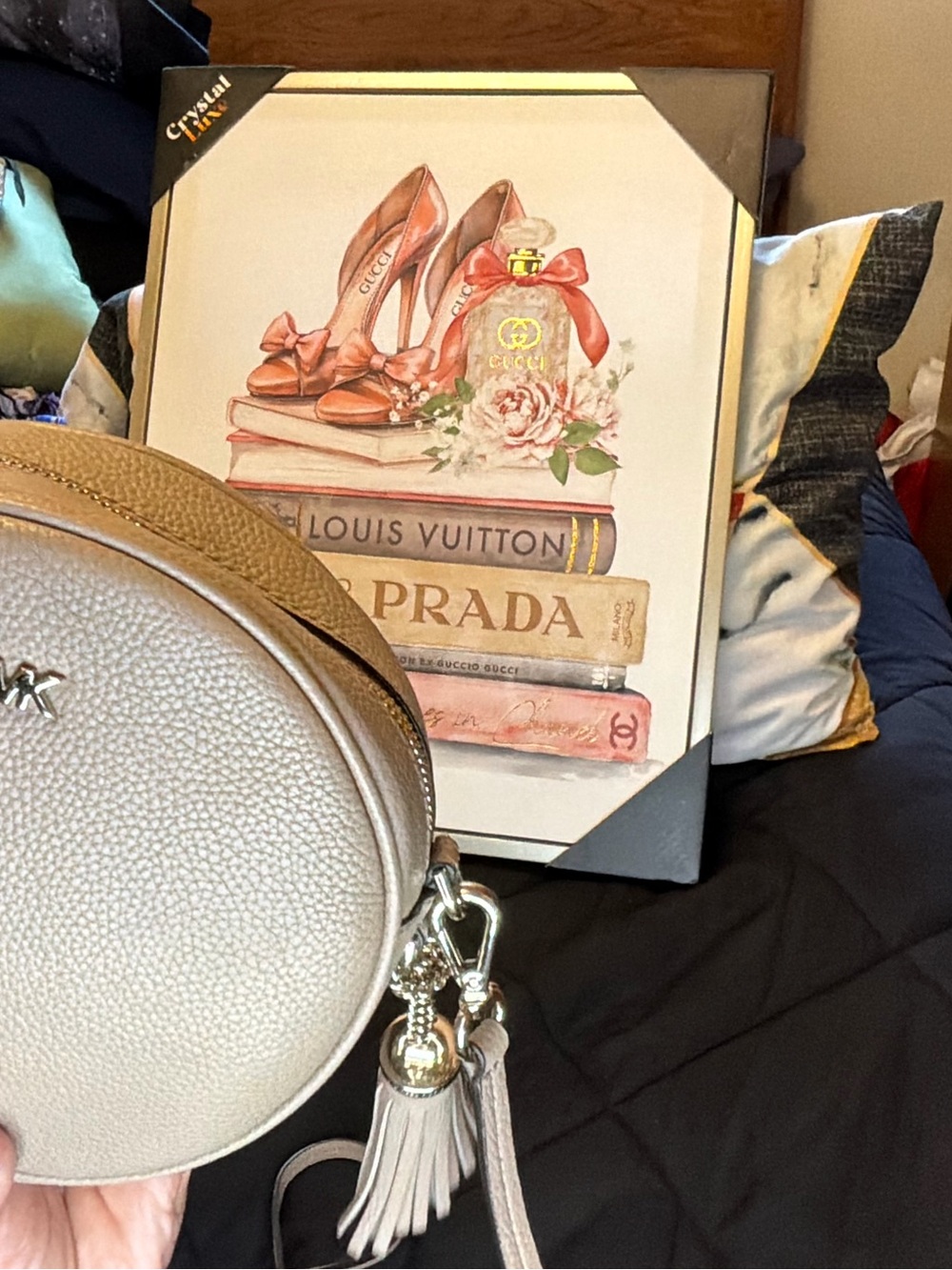 Michael Kors Beige Round Crossbody Bag with Tassel Charm - Picture 8 of 12